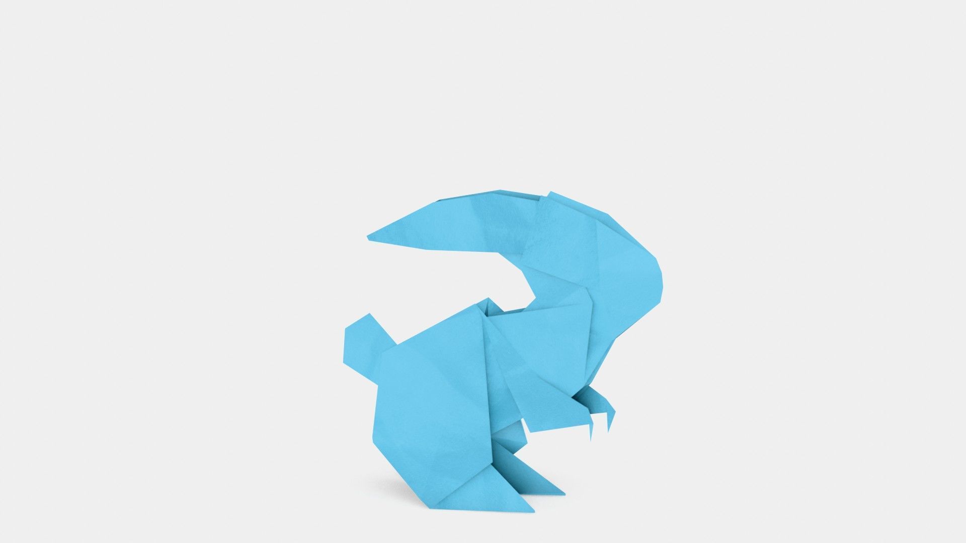 Origami Rabbit Low-poly 3D model_8