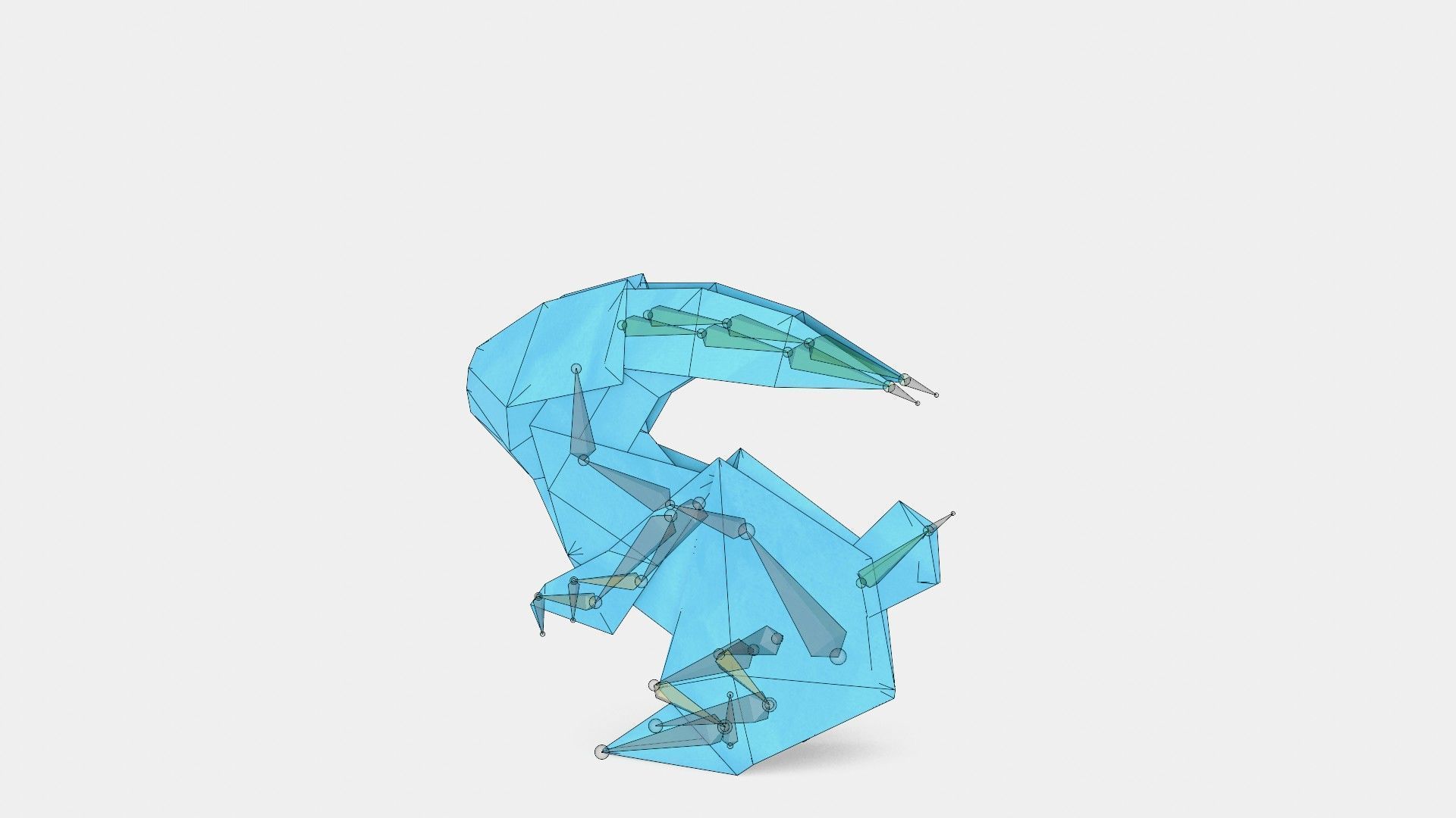 Origami Rabbit Low-poly 3D model_19