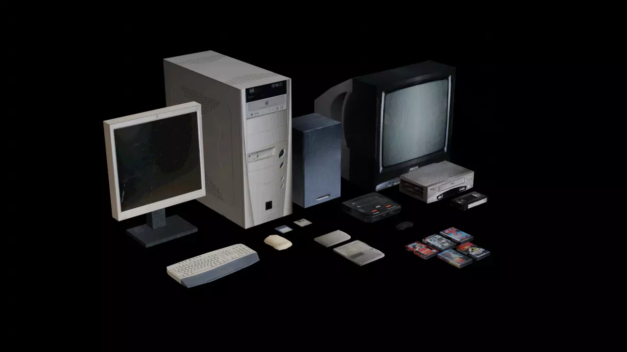 Old PSX Style Teck Kit Low-poly 3D model_0
