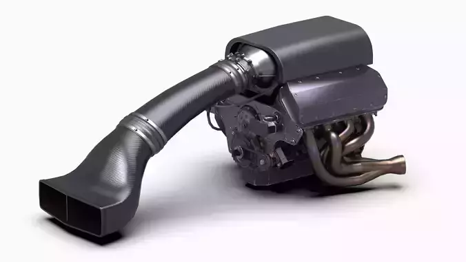 Prostock NHRA Drag Race V8 Engine Low-poly 3D model