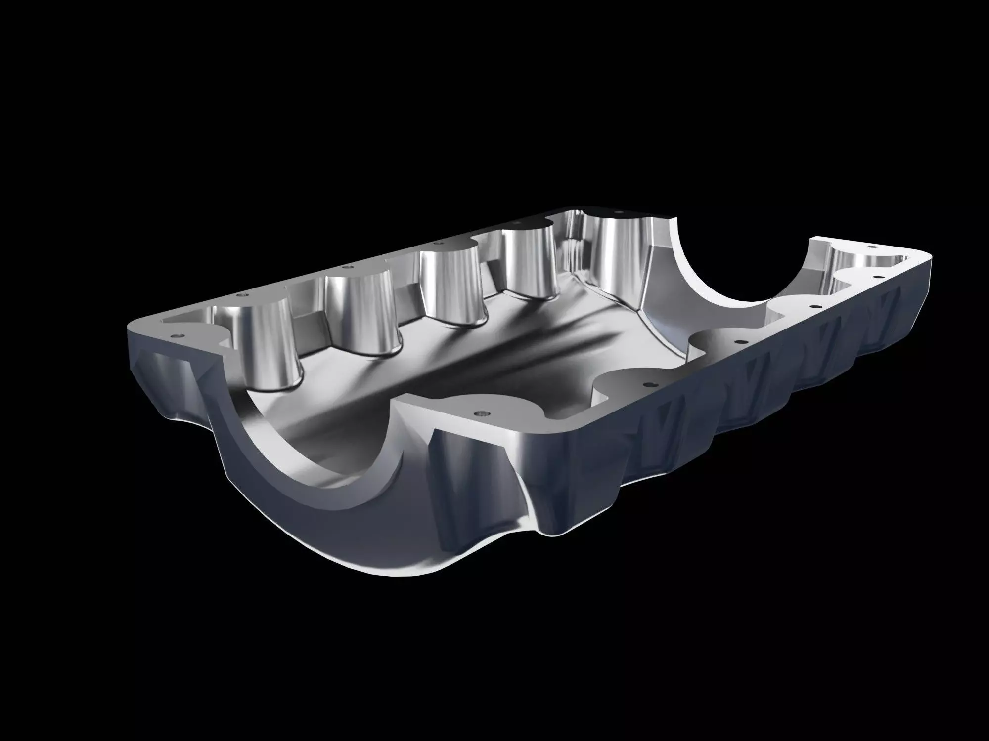 V6 Engine Oil Pan Dimension Accurate 3D Model Low-poly 3D model_0