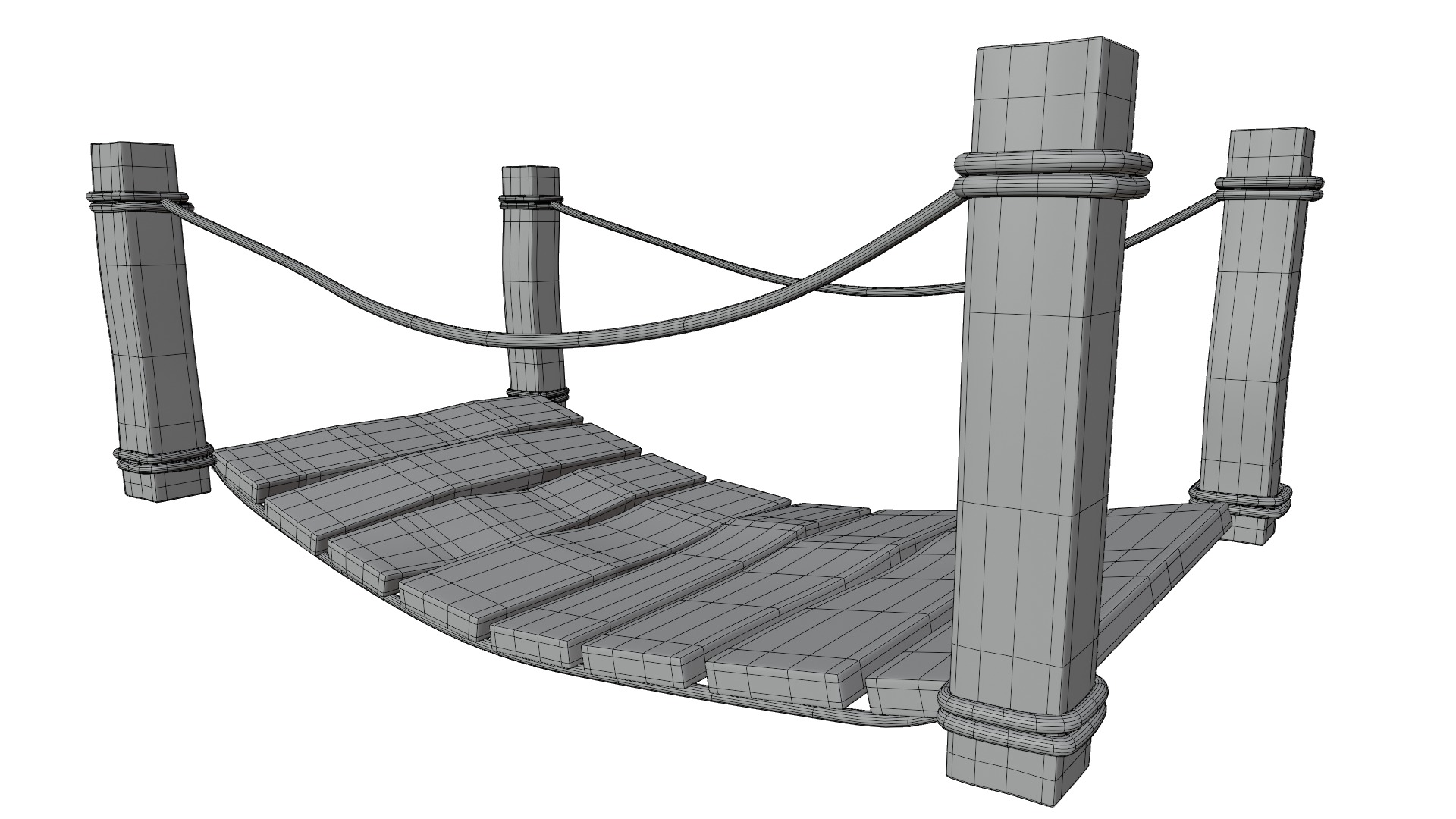 Cartoon Bridge Low-poly 3D model_11