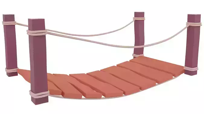 Cartoon Bridge Low-poly 3D model