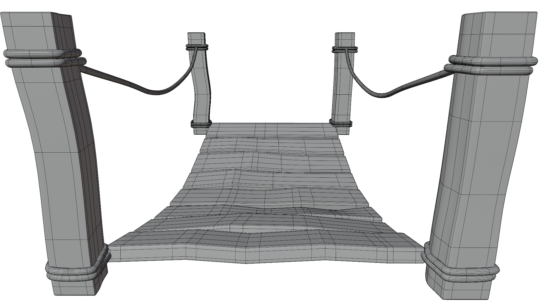 Cartoon Bridge Low-poly 3D model_16