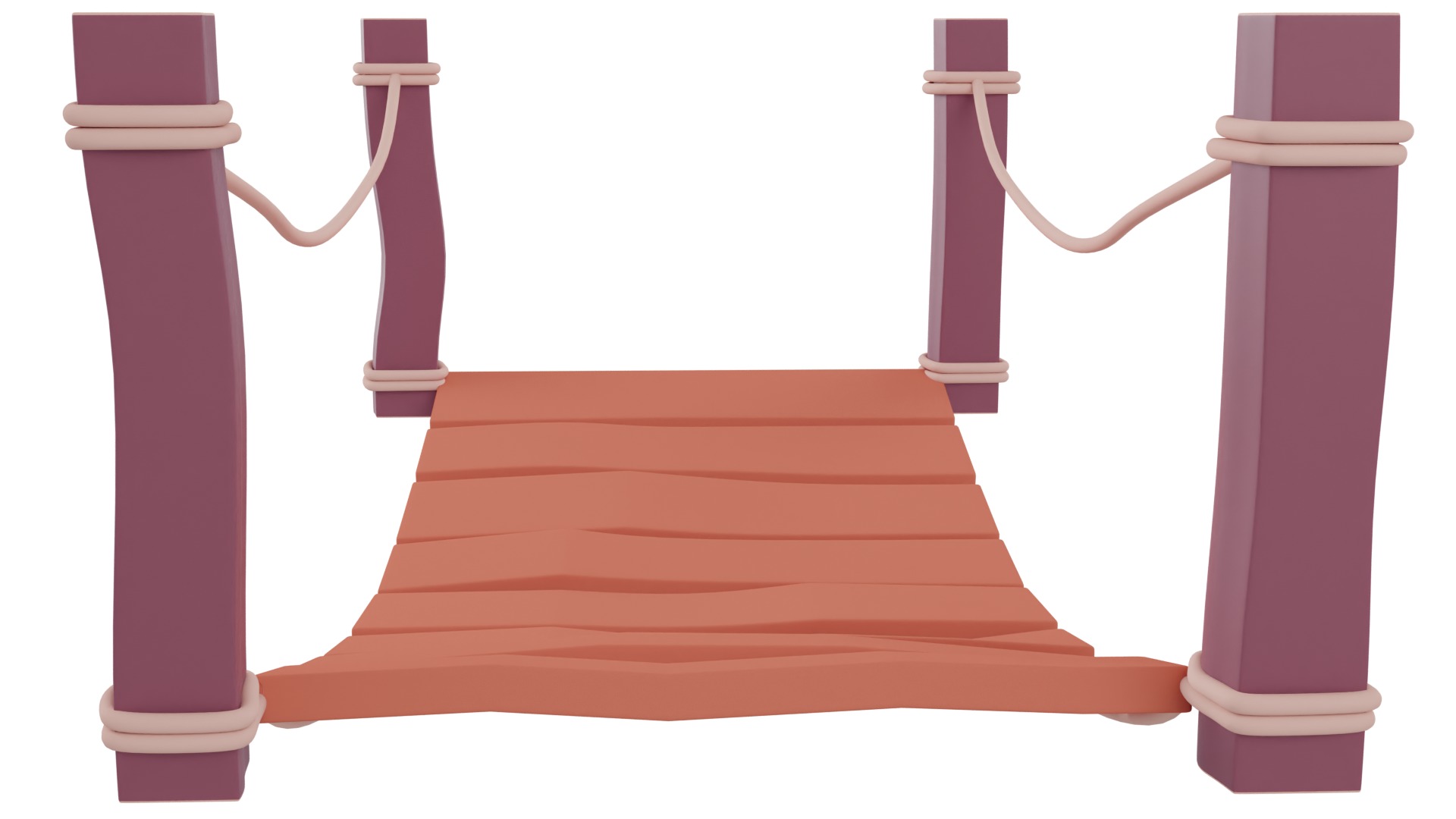Cartoon Bridge Low-poly 3D model_7