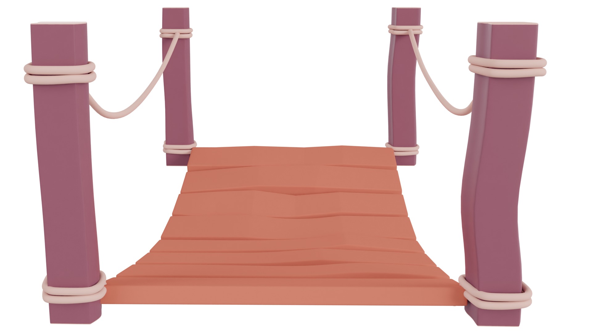 Cartoon Bridge Low-poly 3D model_3