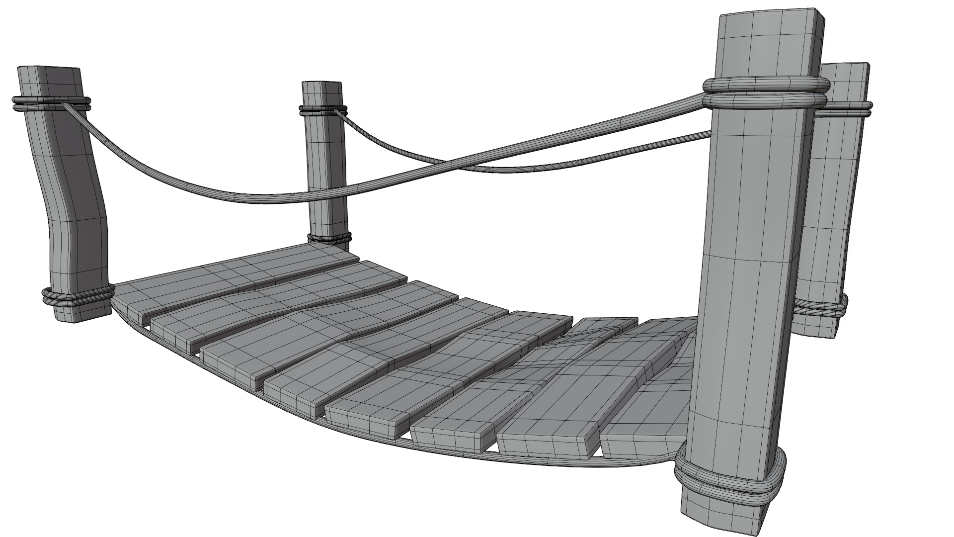 Cartoon Bridge Low-poly 3D model_15