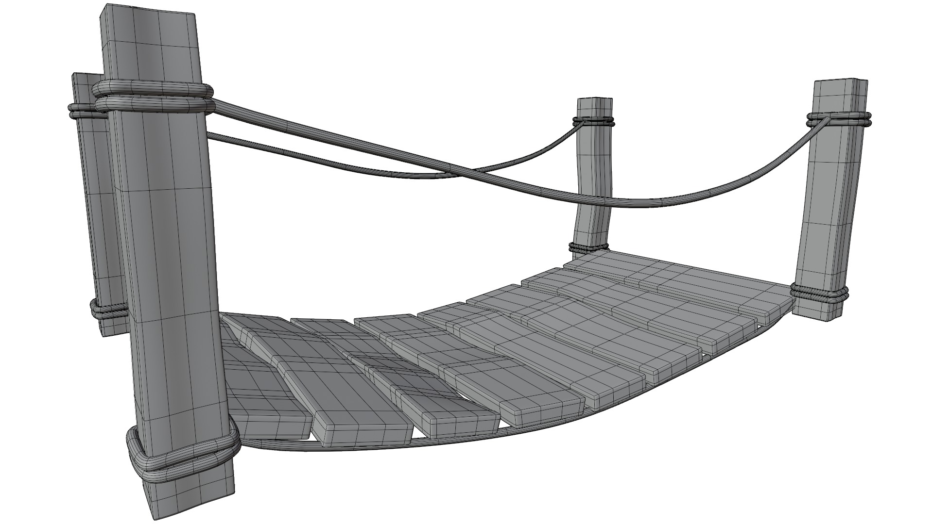 Cartoon Bridge Low-poly 3D model_9