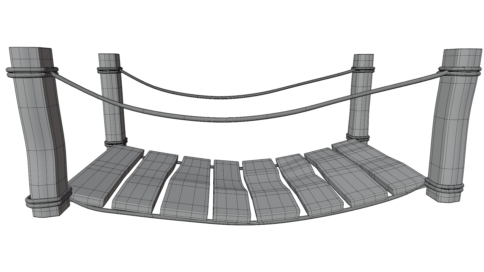 Cartoon Bridge Low-poly 3D model_14