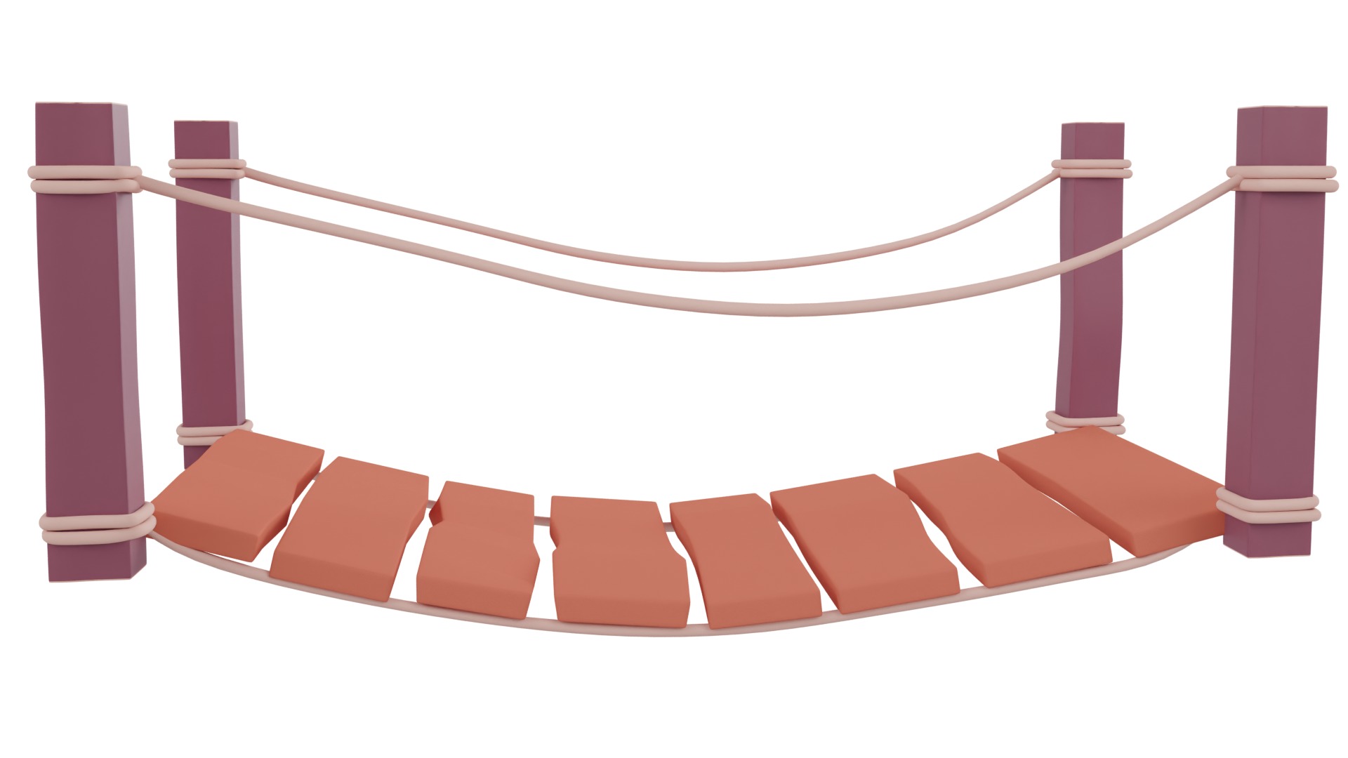 Cartoon Bridge Low-poly 3D model_1