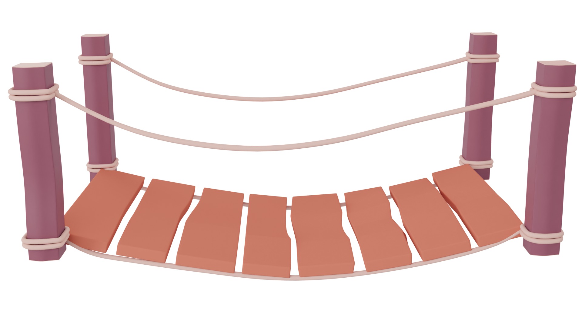 Cartoon Bridge Low-poly 3D model_5