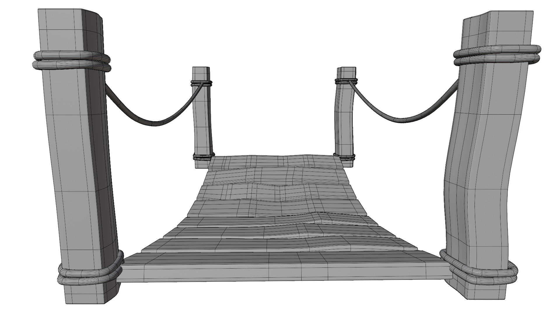 Cartoon Bridge Low-poly 3D model_12