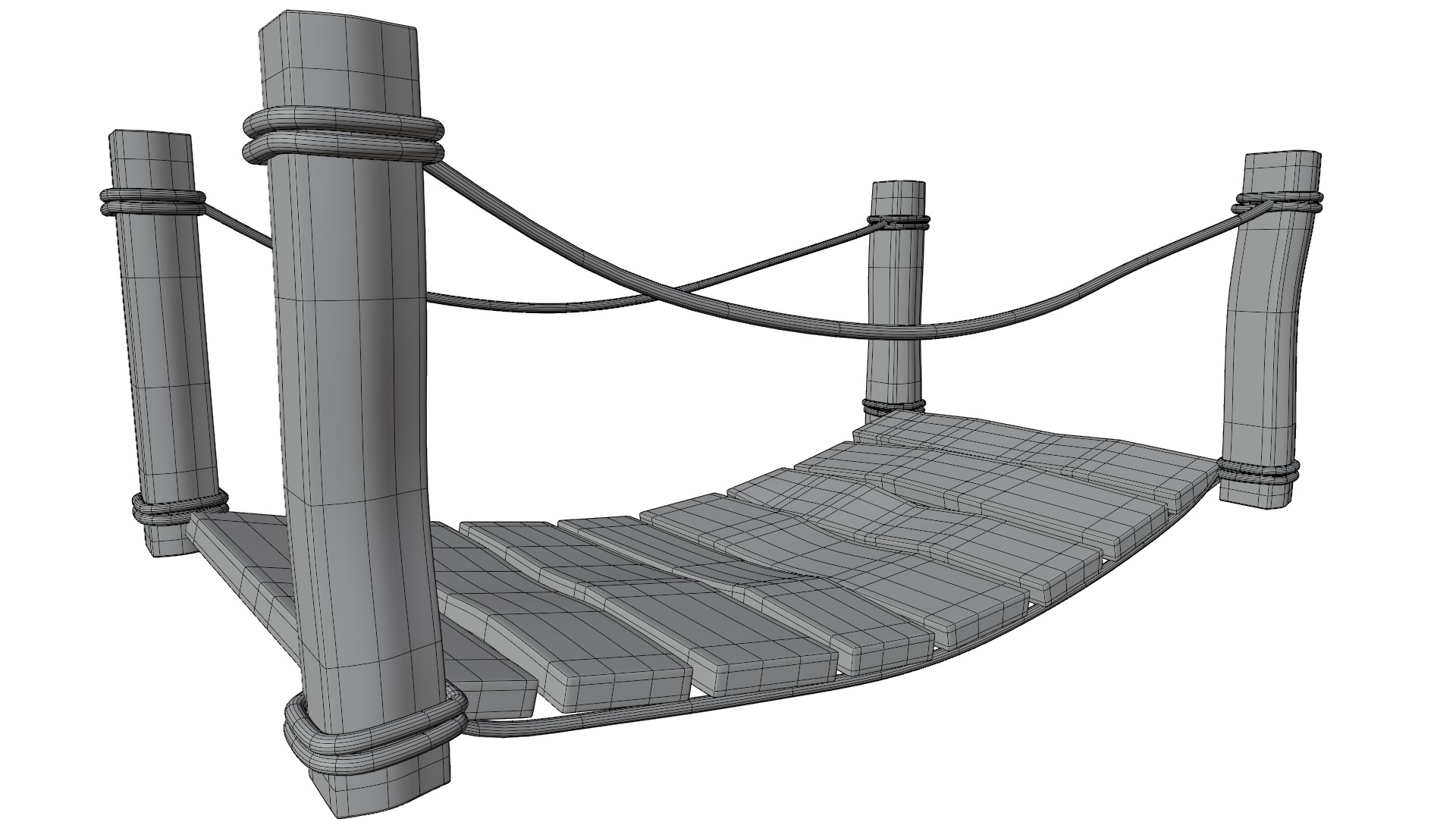 Cartoon Bridge Low-poly 3D model_13
