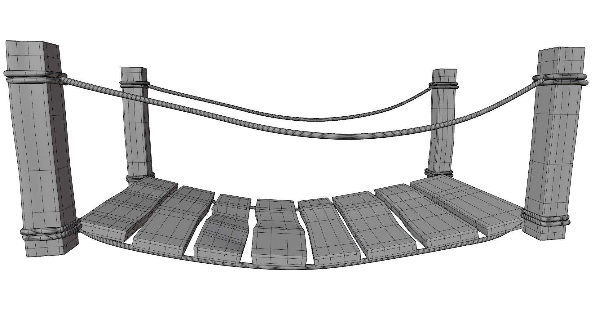 Cartoon Bridge Low-poly 3D model_10