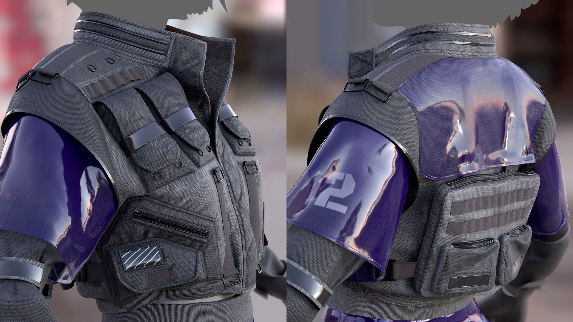 Cyber Jacket 20 - All MH Bodies - UE5 Skeletons - Rigged Low-poly 3D model_8