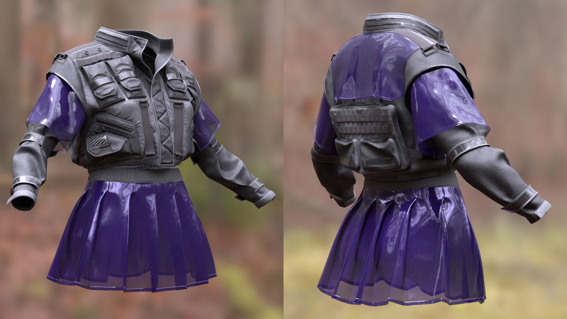 Cyber Jacket 20 - All MH Bodies - UE5 Skeletons - Rigged Low-poly 3D model_5