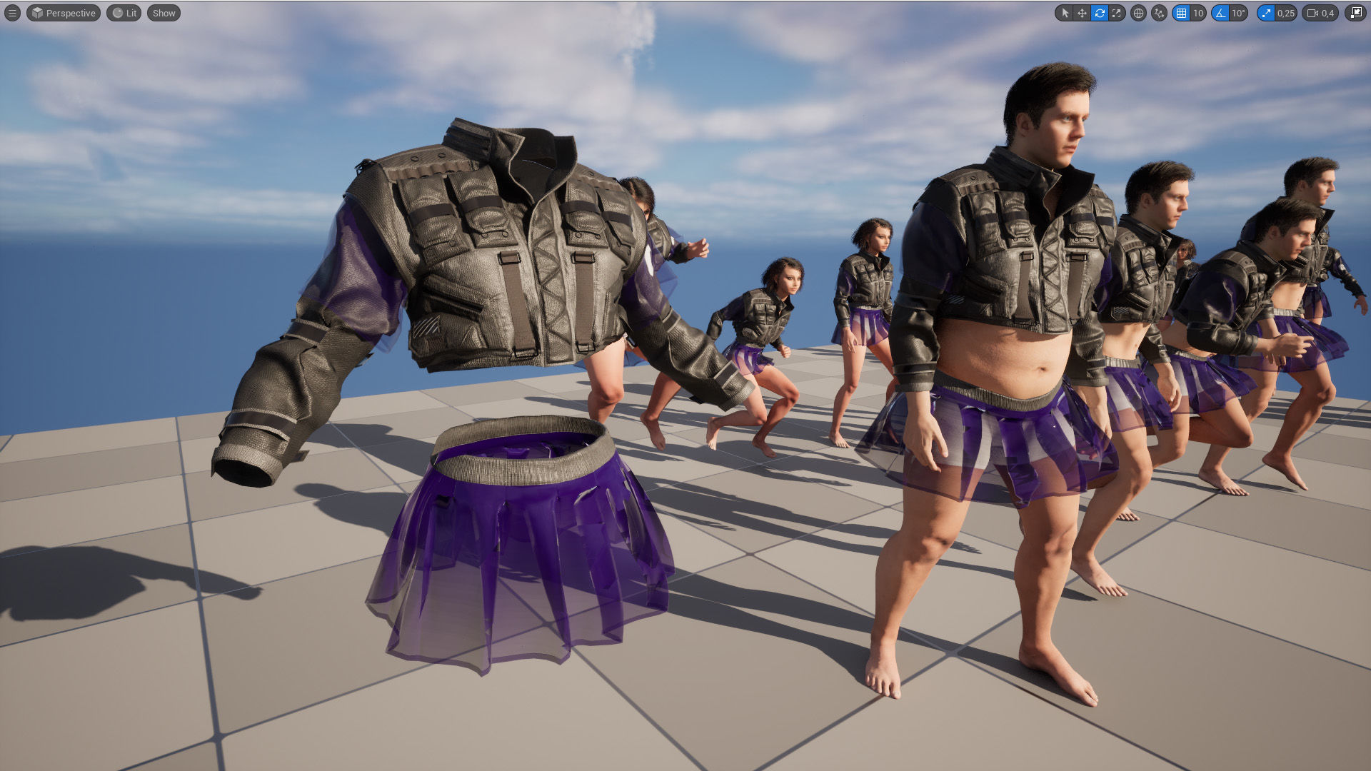 Cyber Jacket 20 - All MH Bodies - UE5 Skeletons - Rigged Low-poly 3D model_19