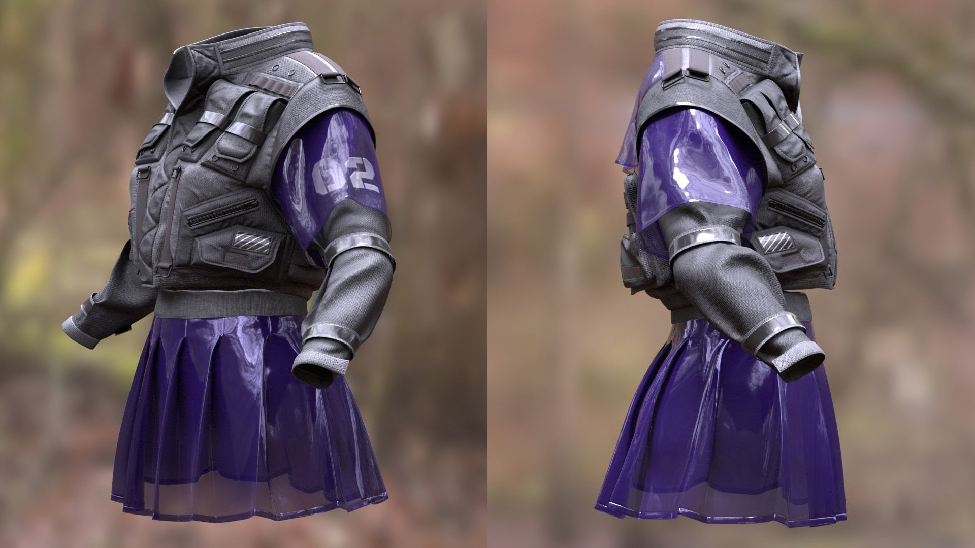 Cyber Jacket 20 - All MH Bodies - UE5 Skeletons - Rigged Low-poly 3D model_4