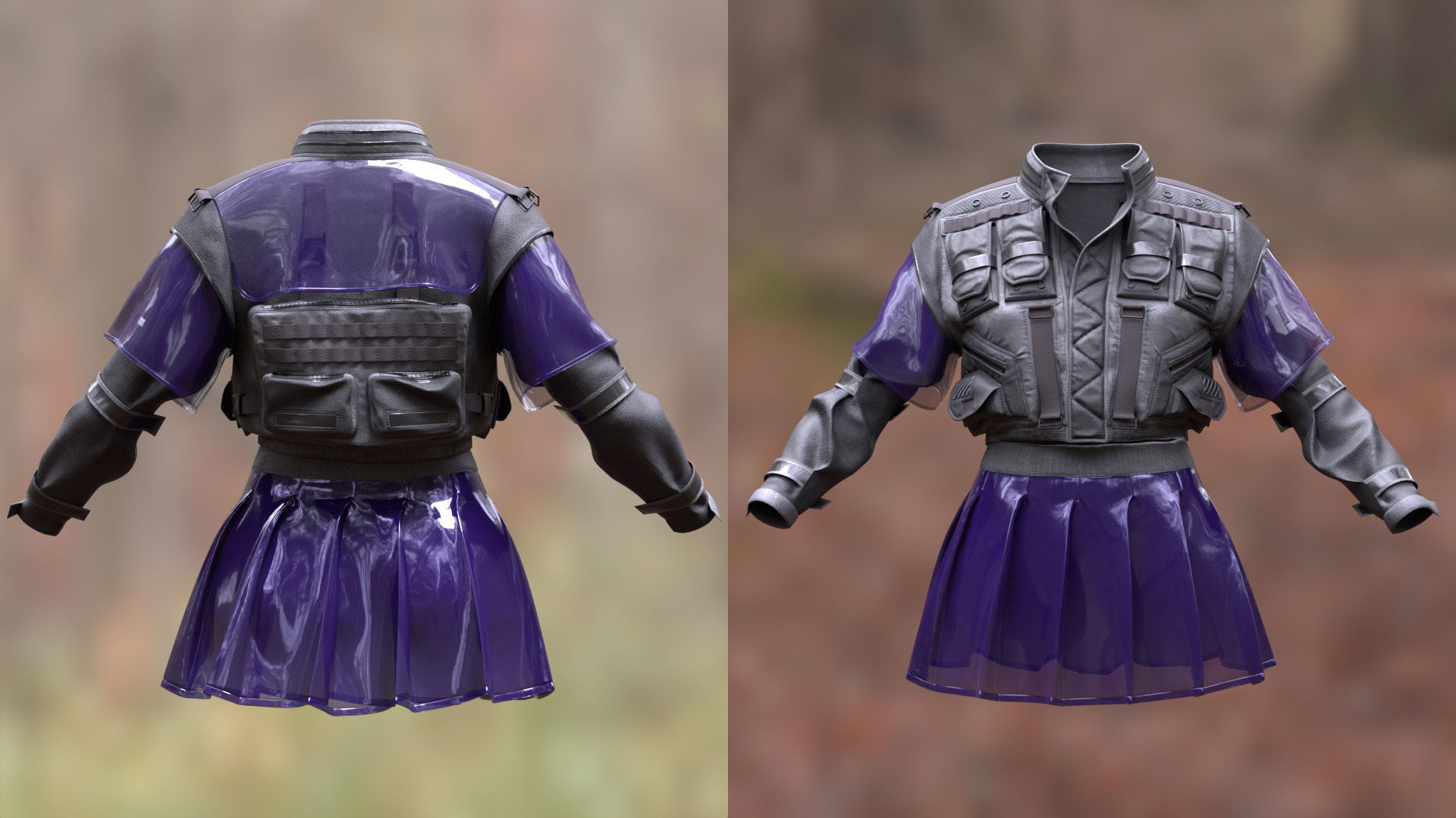 Cyber Jacket 20 - All MH Bodies - UE5 Skeletons - Rigged Low-poly 3D model_3