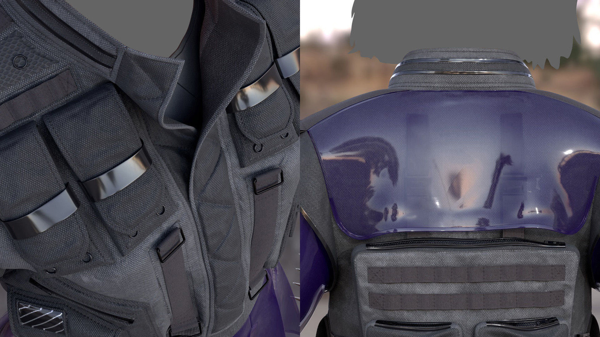 Cyber Jacket 20 - All MH Bodies - UE5 Skeletons - Rigged Low-poly 3D model_9