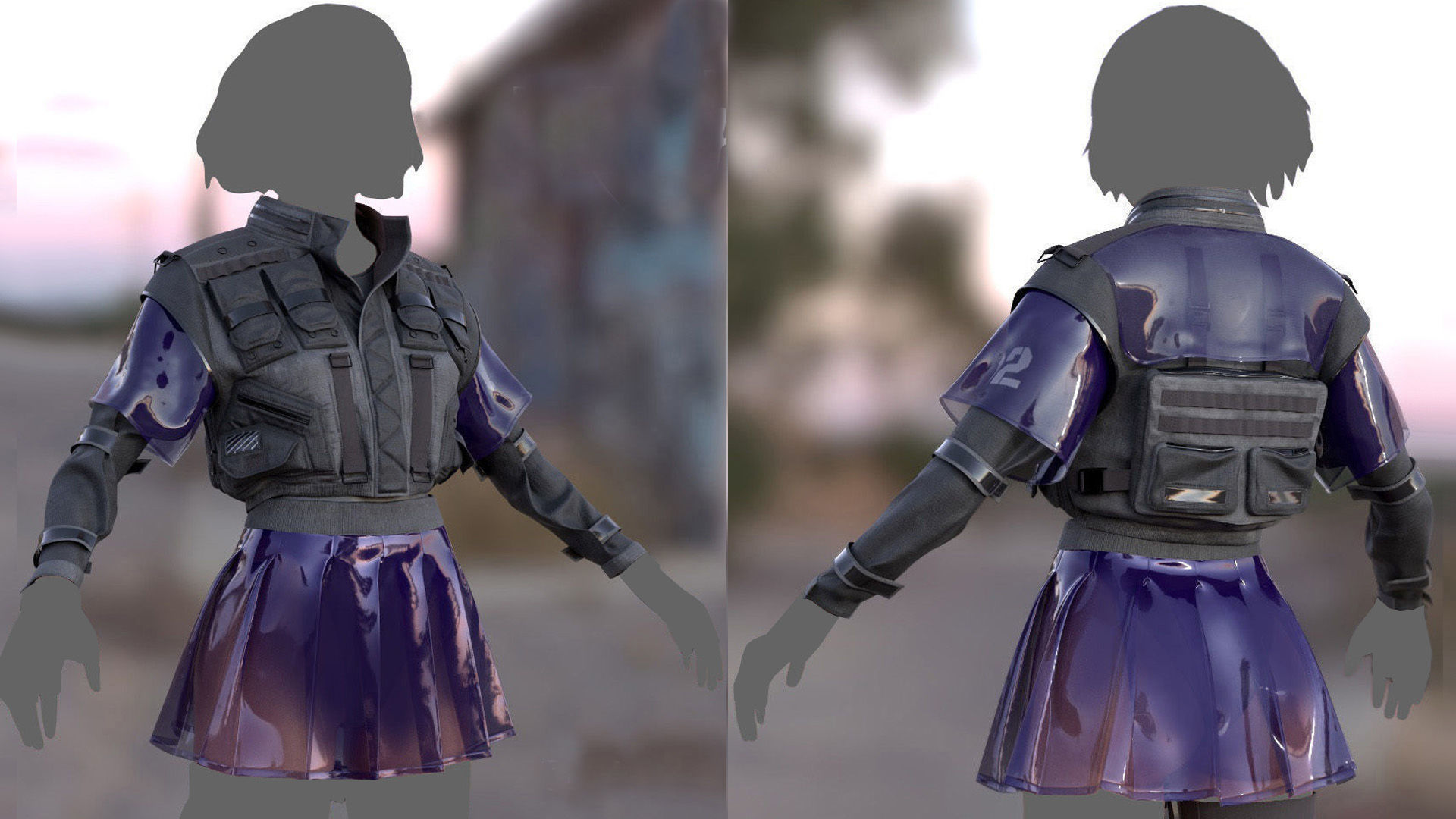 Cyber Jacket 20 - All MH Bodies - UE5 Skeletons - Rigged Low-poly 3D model_6