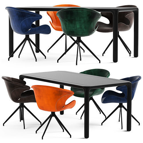 Zuvier MIA Armchair and Storm Table 3D model