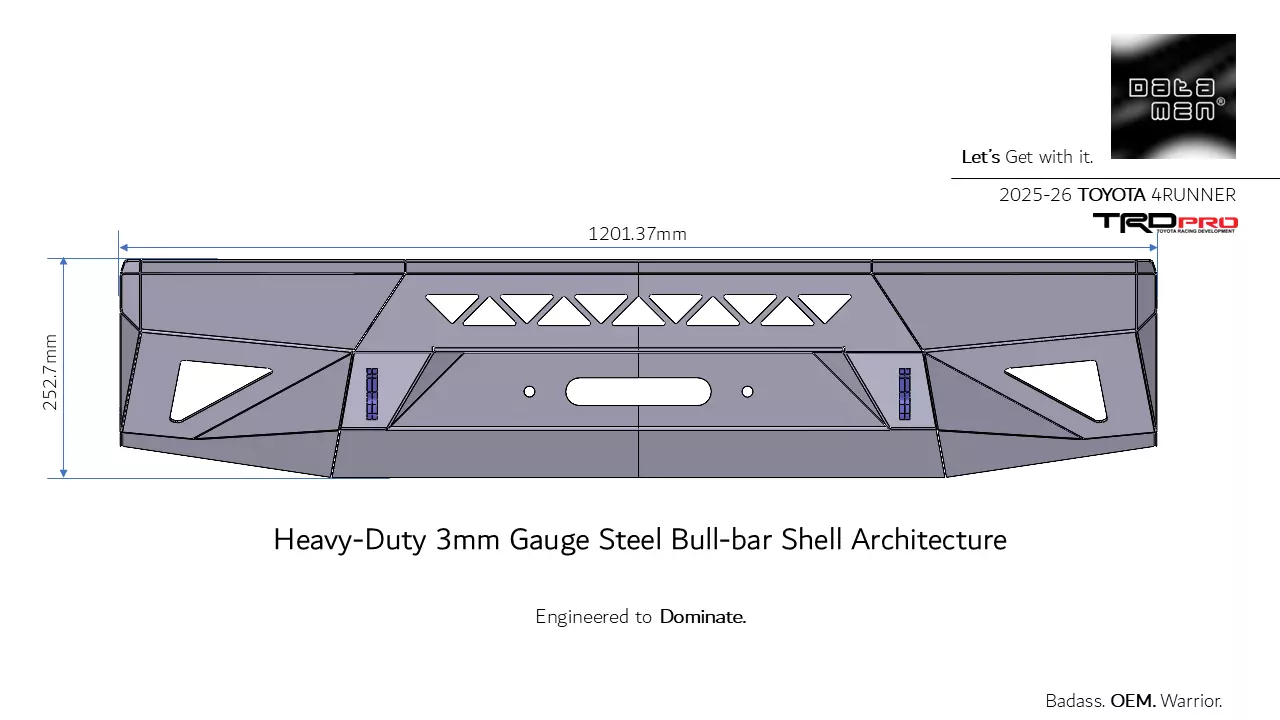 2025 TOYOTA 4Runner Roof Rack datamen X-BOW Ultra Cross Bars 3D model_17