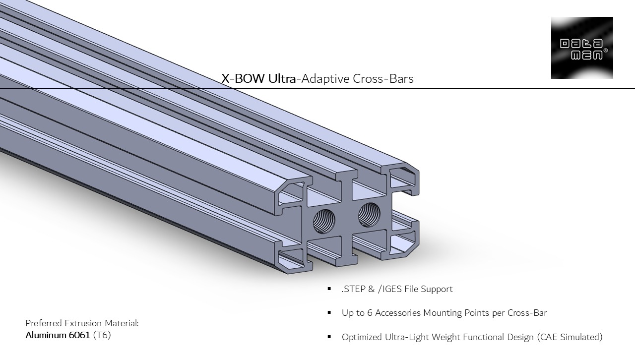 2025 TOYOTA 4Runner Roof Rack datamen X-BOW Ultra Cross Bars 3D model_3