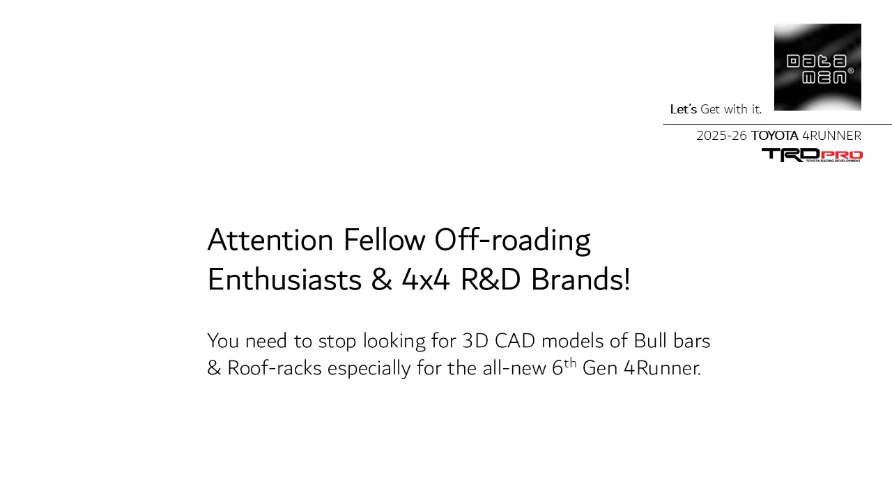 2025 TOYOTA 4Runner Roof Rack datamen X-BOW Ultra Cross Bars 3D model_8