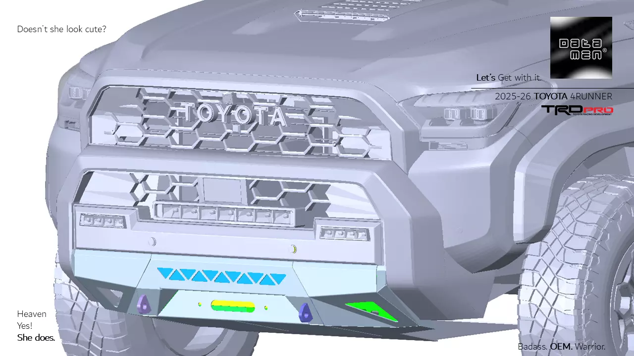 2025 TOYOTA 4Runner Roof Rack datamen X-BOW Ultra Cross Bars 3D model_11