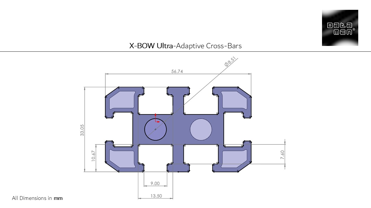 2025 TOYOTA 4Runner Roof Rack datamen X-BOW Ultra Cross Bars 3D model_6