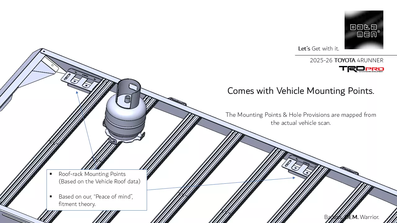 2025 TOYOTA 4Runner Roof Rack datamen X-BOW Ultra Cross Bars 3D model_22