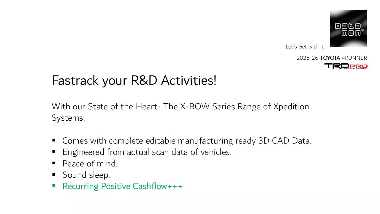 2025 TOYOTA 4Runner Roof Rack datamen X-BOW Ultra Cross Bars 3D model_9