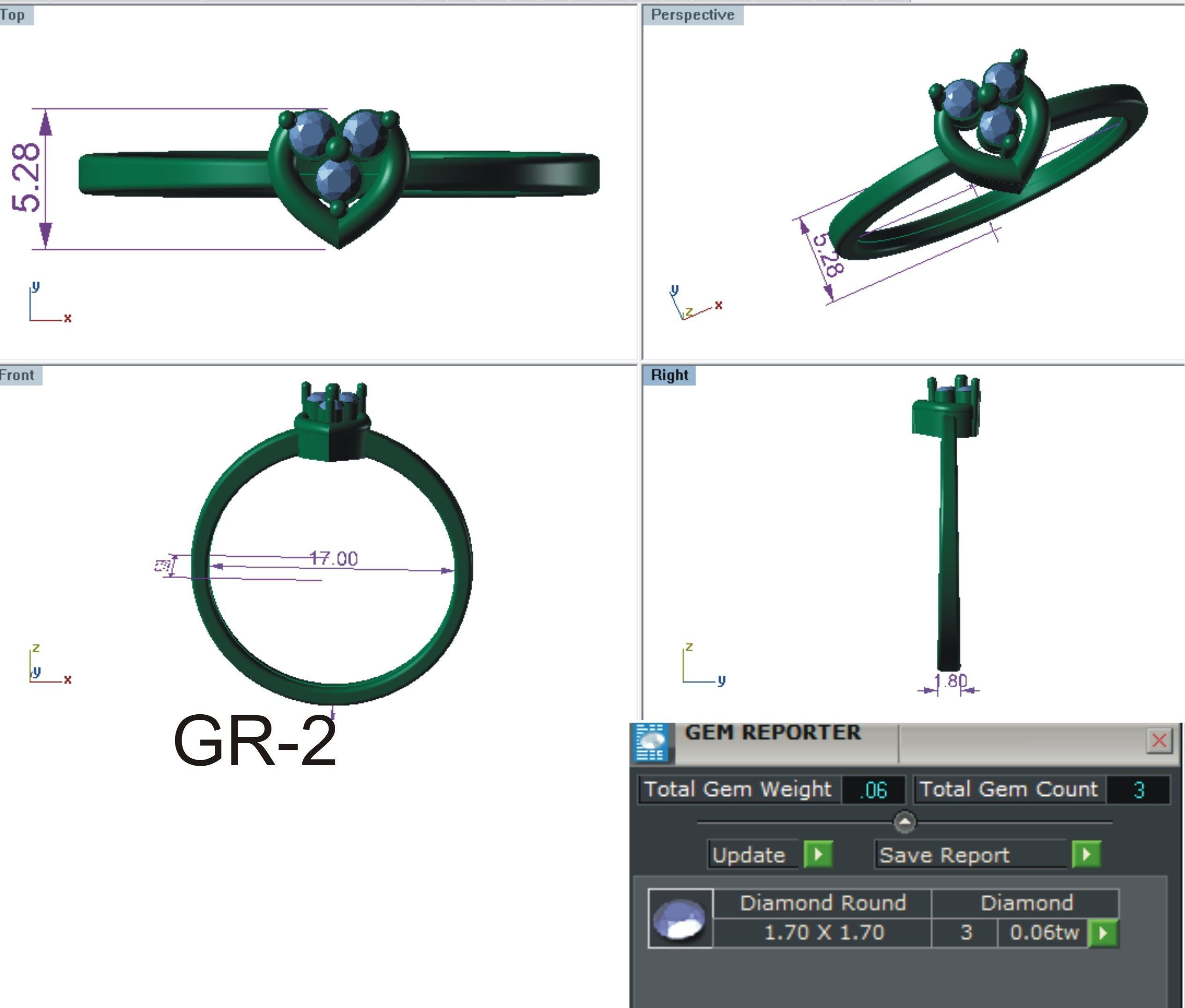 Women Ring Render 3dm STL OBJ FBX 3D print model_8