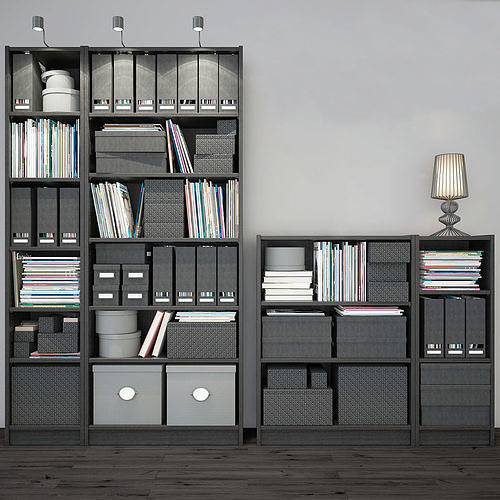 Ikea Billy Bookcase black 3D model