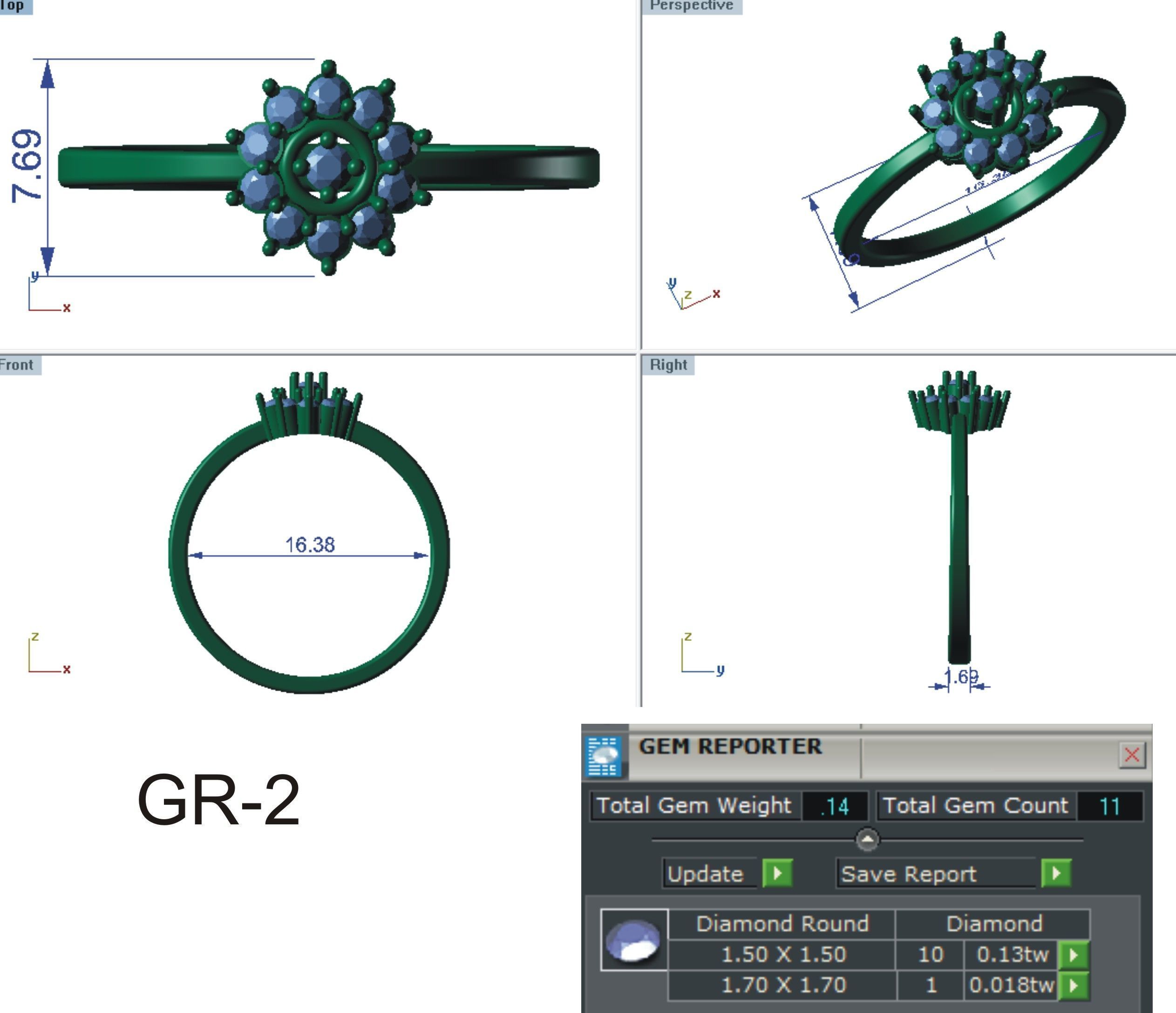 Women Ring Render 3dm STL OBJ FBX 3D print model_8