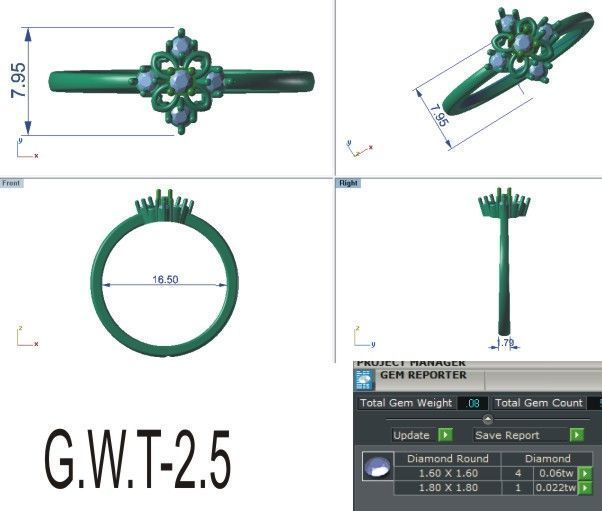 Women Ring Render 3dm STL OBJ FBX 3D print model_8
