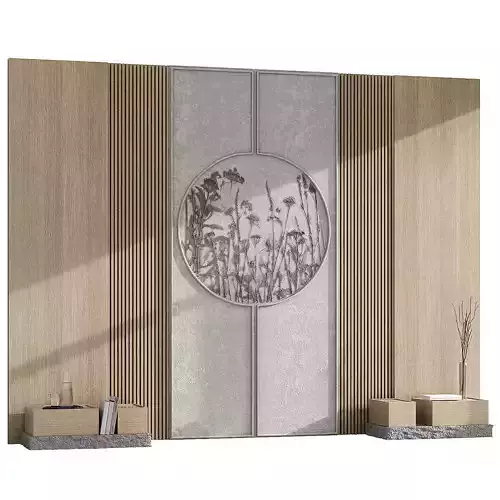 Decorative wall with plaster panel Summer Headboard