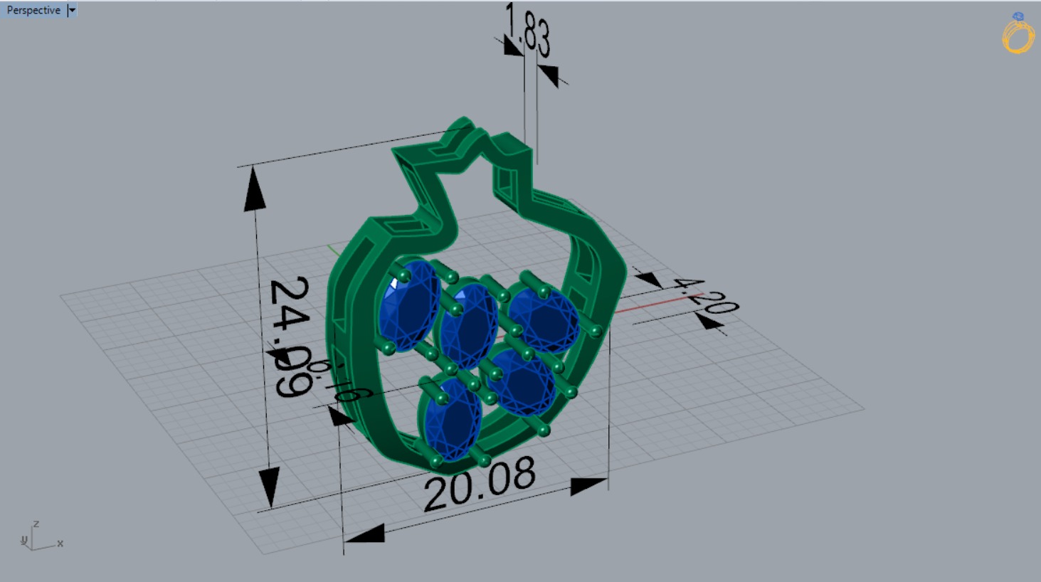 pomegranate jewelry pendant jp0249 3D print model_10
