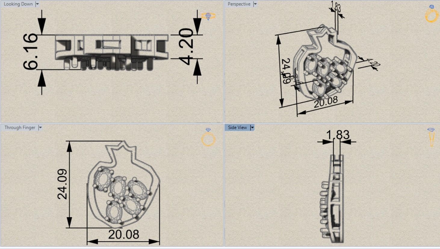 pomegranate jewelry pendant jp0249 3D print model_18