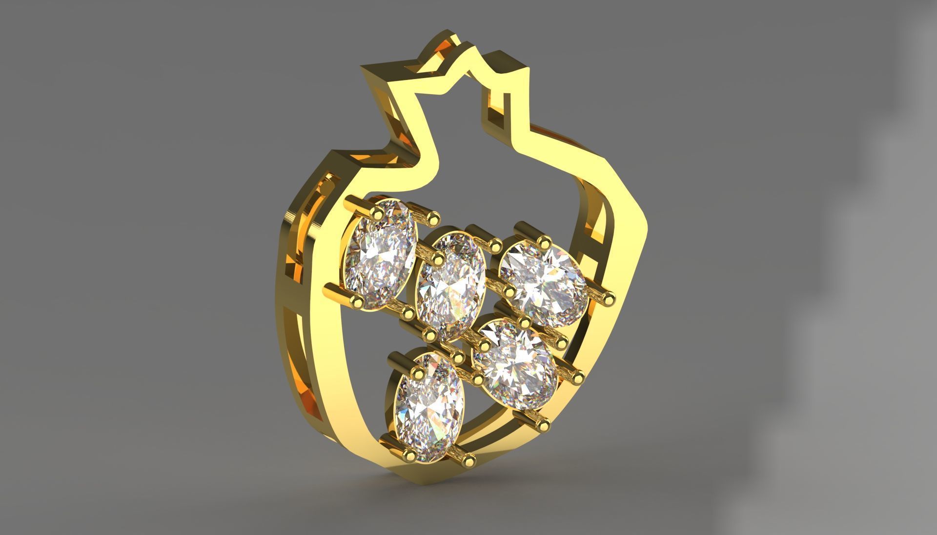 pomegranate jewelry pendant jp0249 3D print model_9