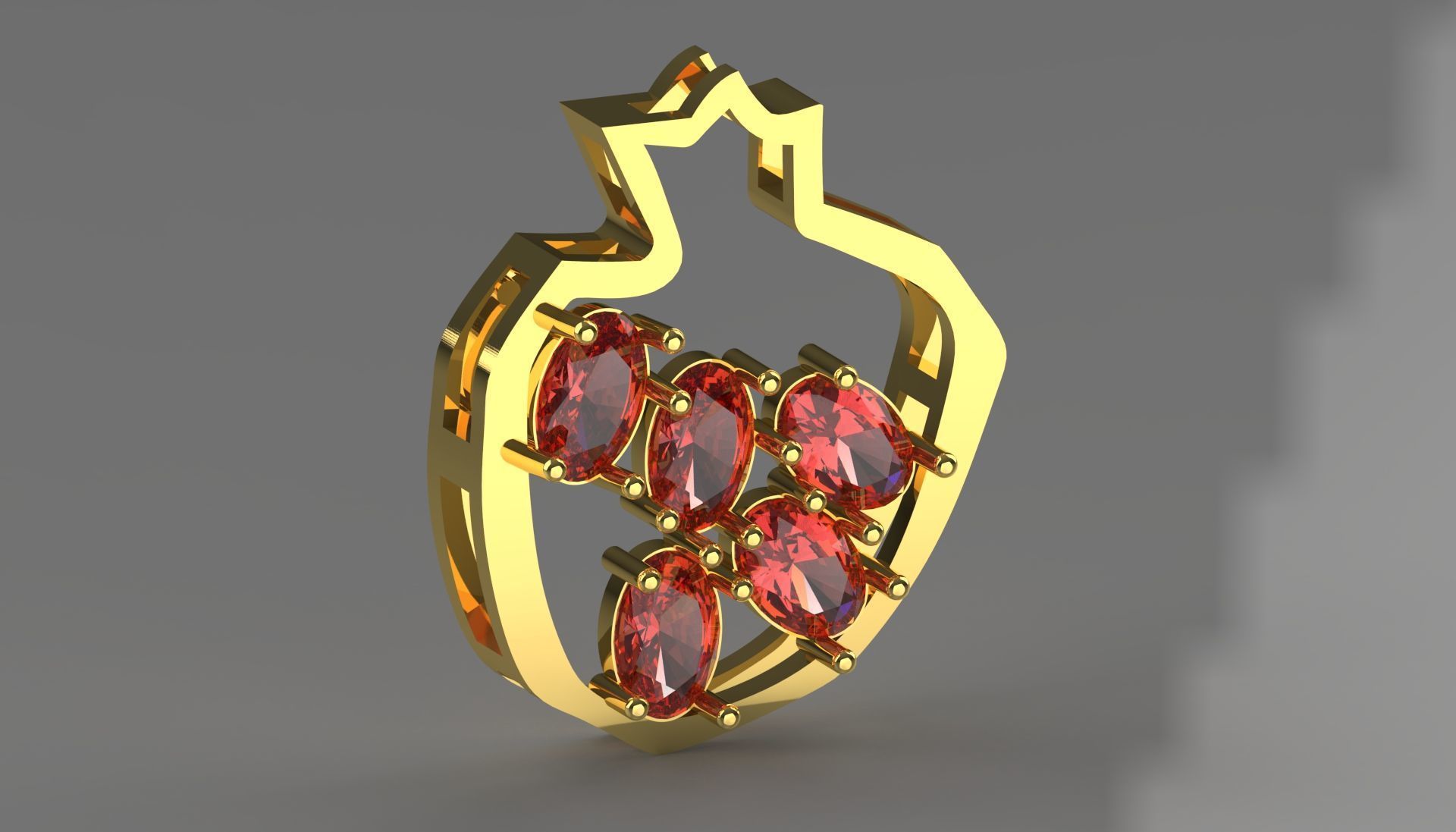 pomegranate jewelry pendant jp0249 3D print model_8