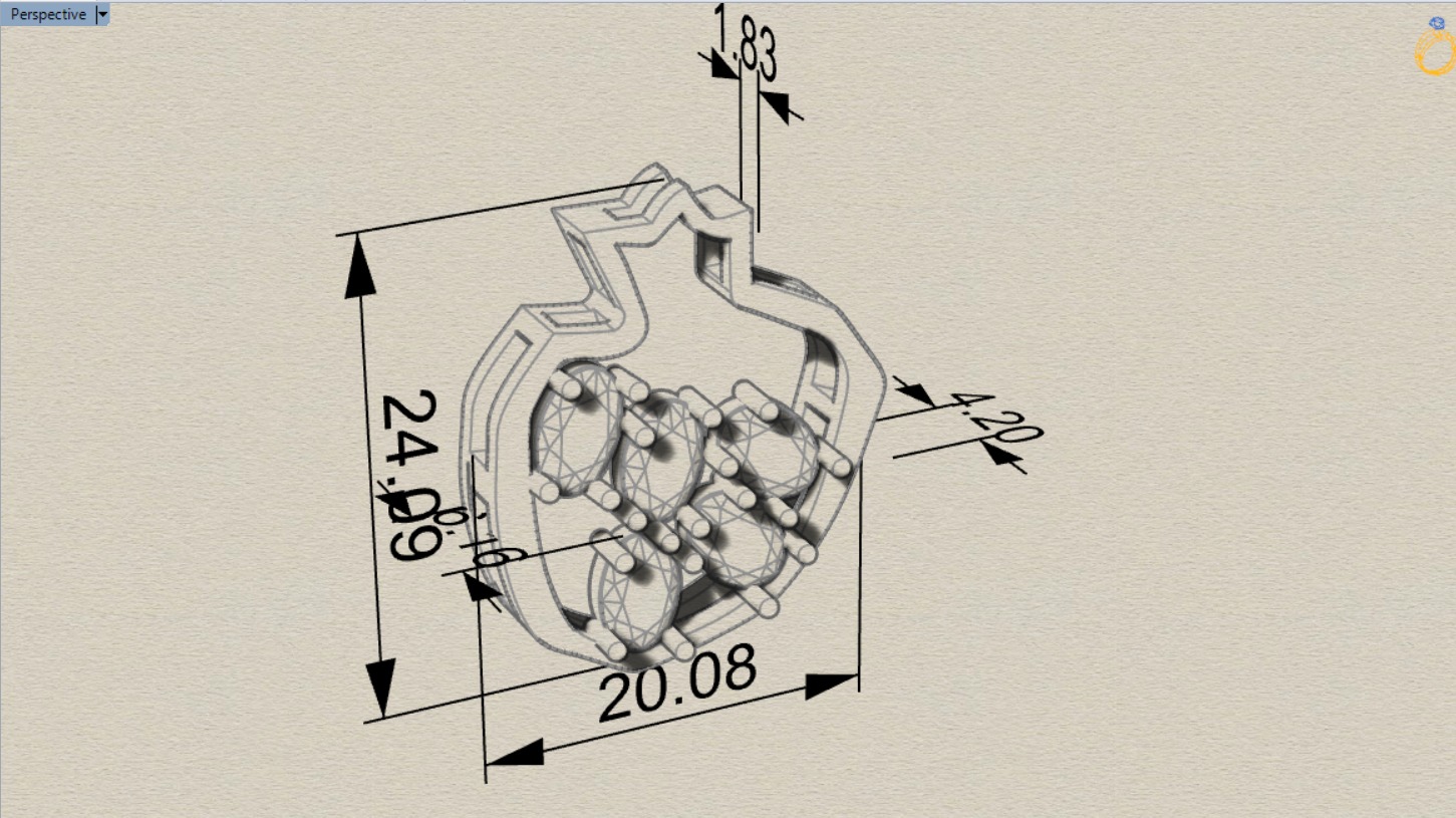 pomegranate jewelry pendant jp0249 3D print model_11