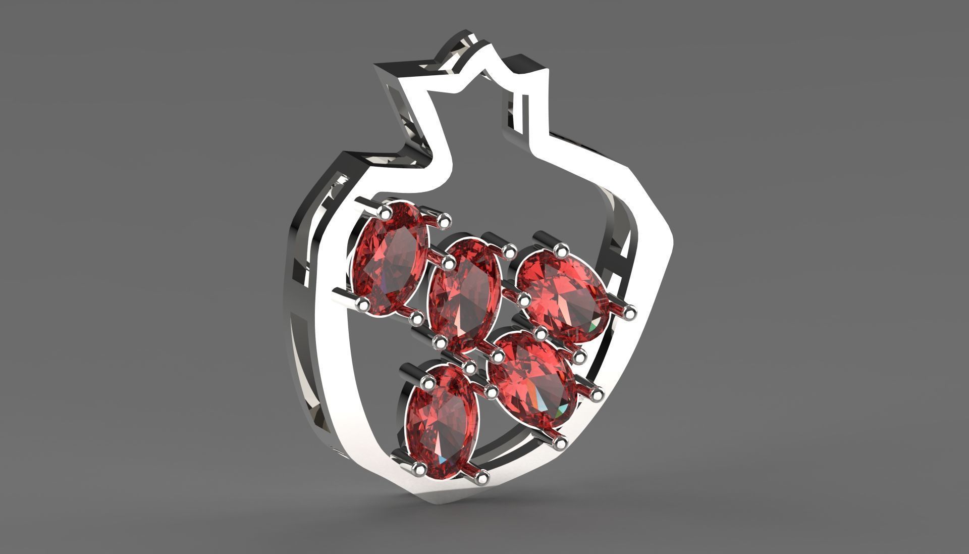 pomegranate jewelry pendant jp0249 3D print model_3