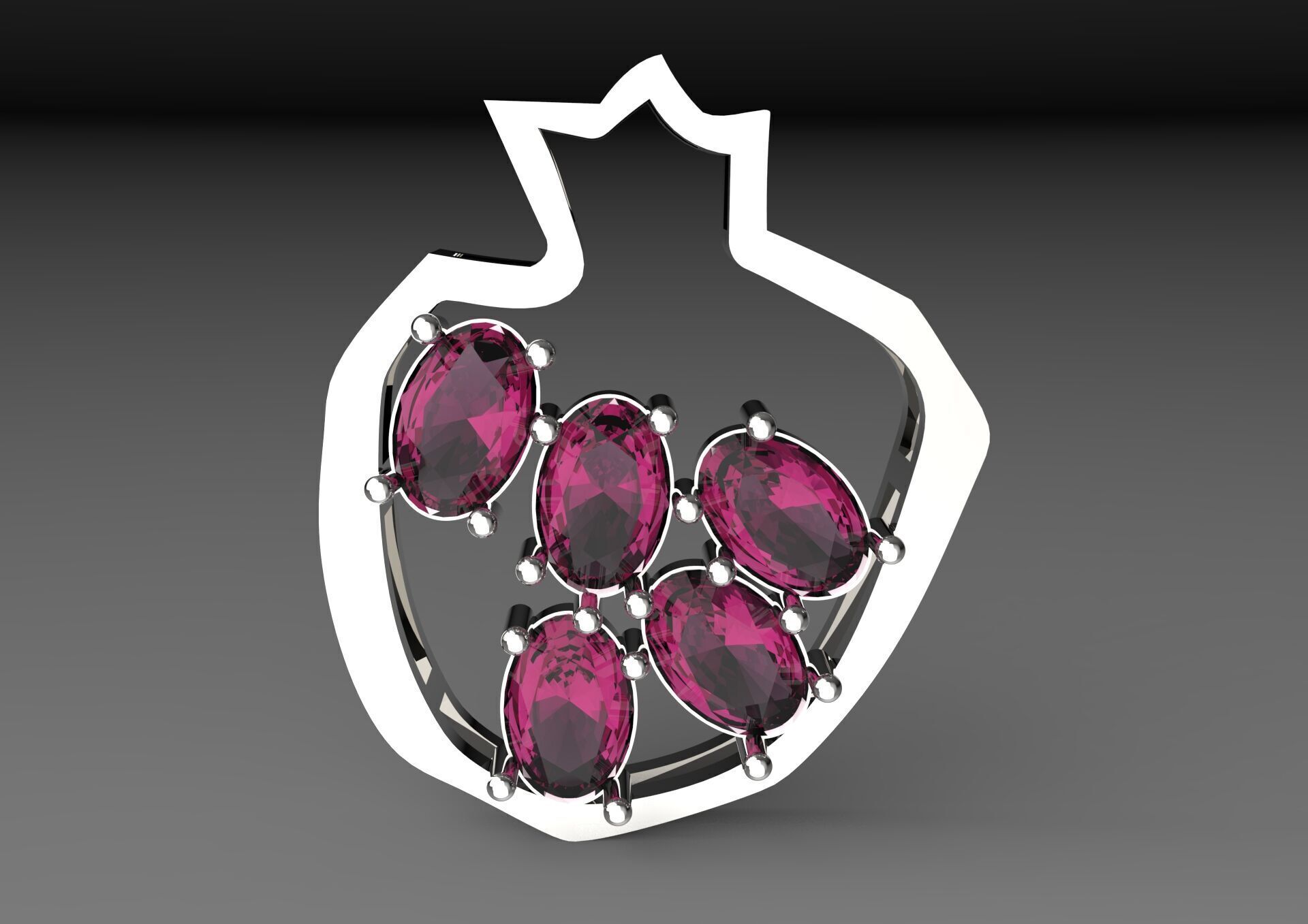 pomegranate jewelry pendant jp0249 3D print model_20
