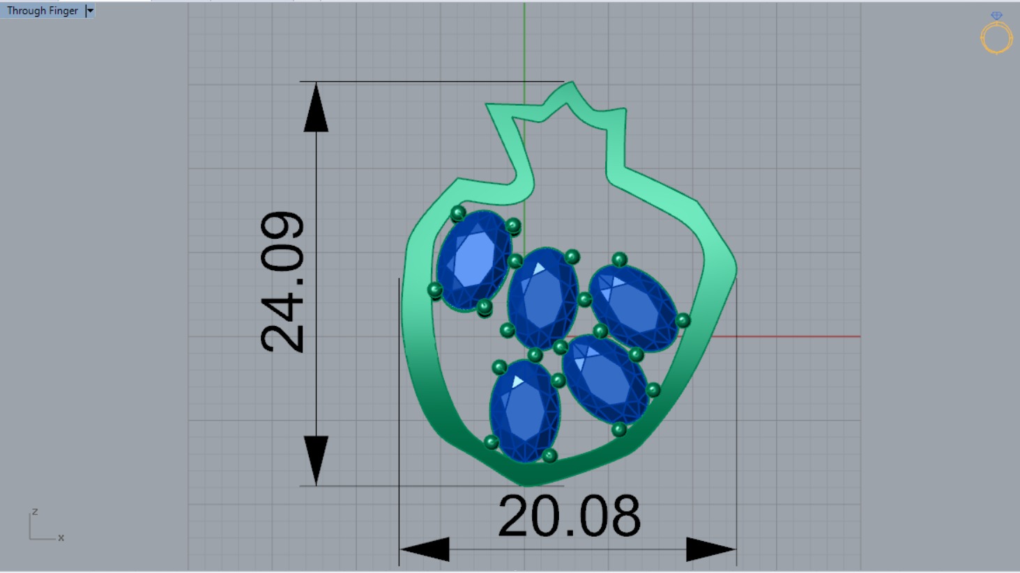 pomegranate jewelry pendant jp0249 3D print model_14