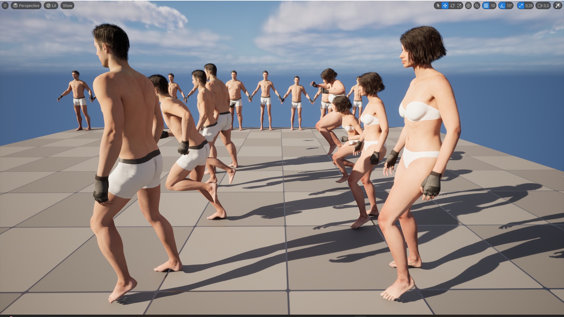 Gloves 18 - All MH Bodies - UE5 Skeletons - Rigged Low-poly 3D model_14