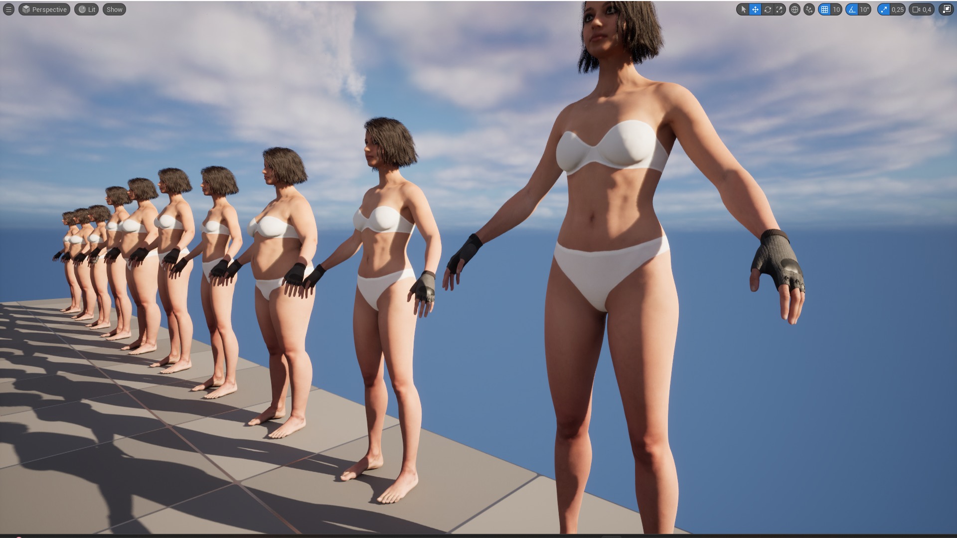 Gloves 18 - All MH Bodies - UE5 Skeletons - Rigged Low-poly 3D model_11