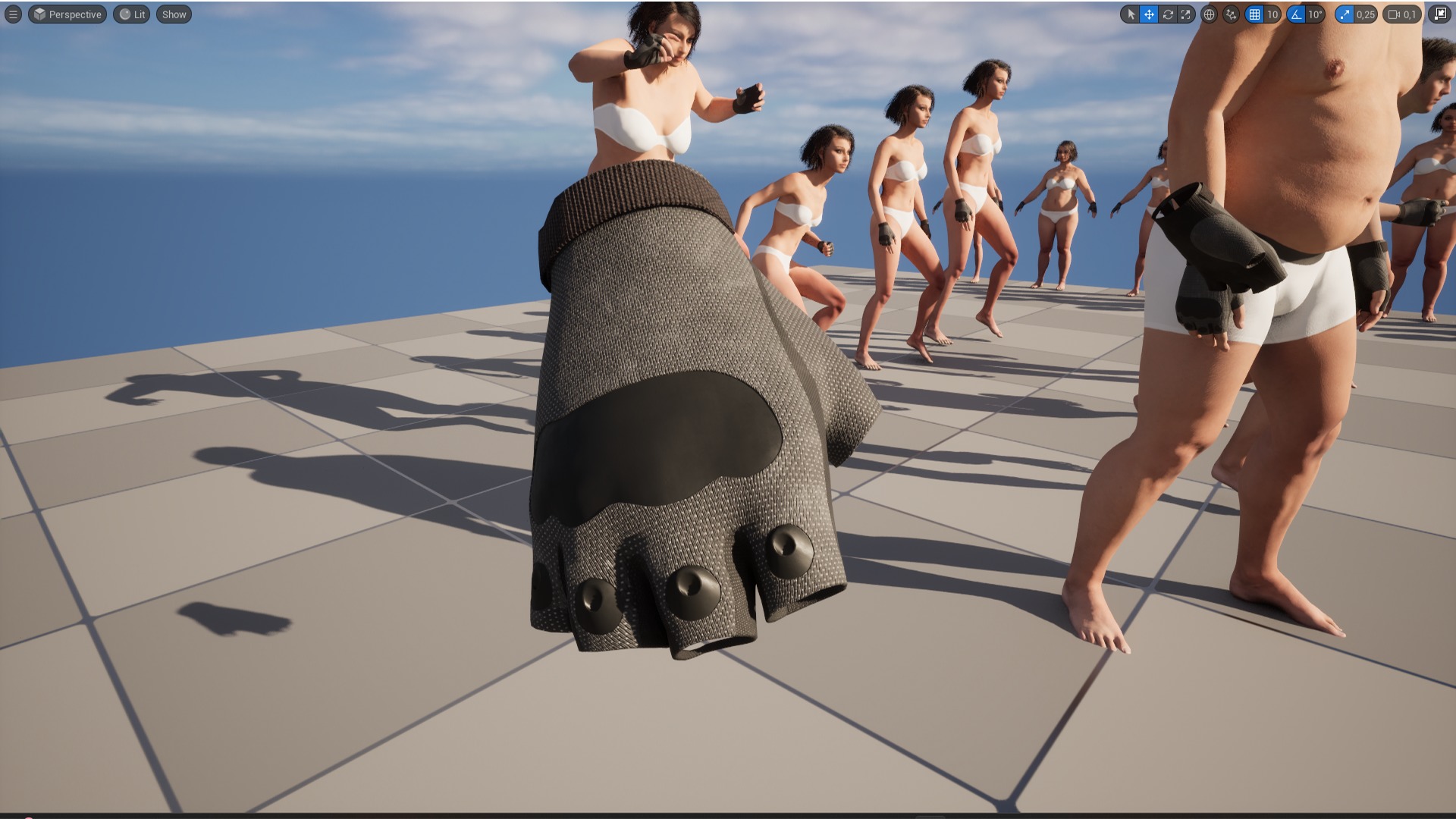 Gloves 18 - All MH Bodies - UE5 Skeletons - Rigged Low-poly 3D model_13