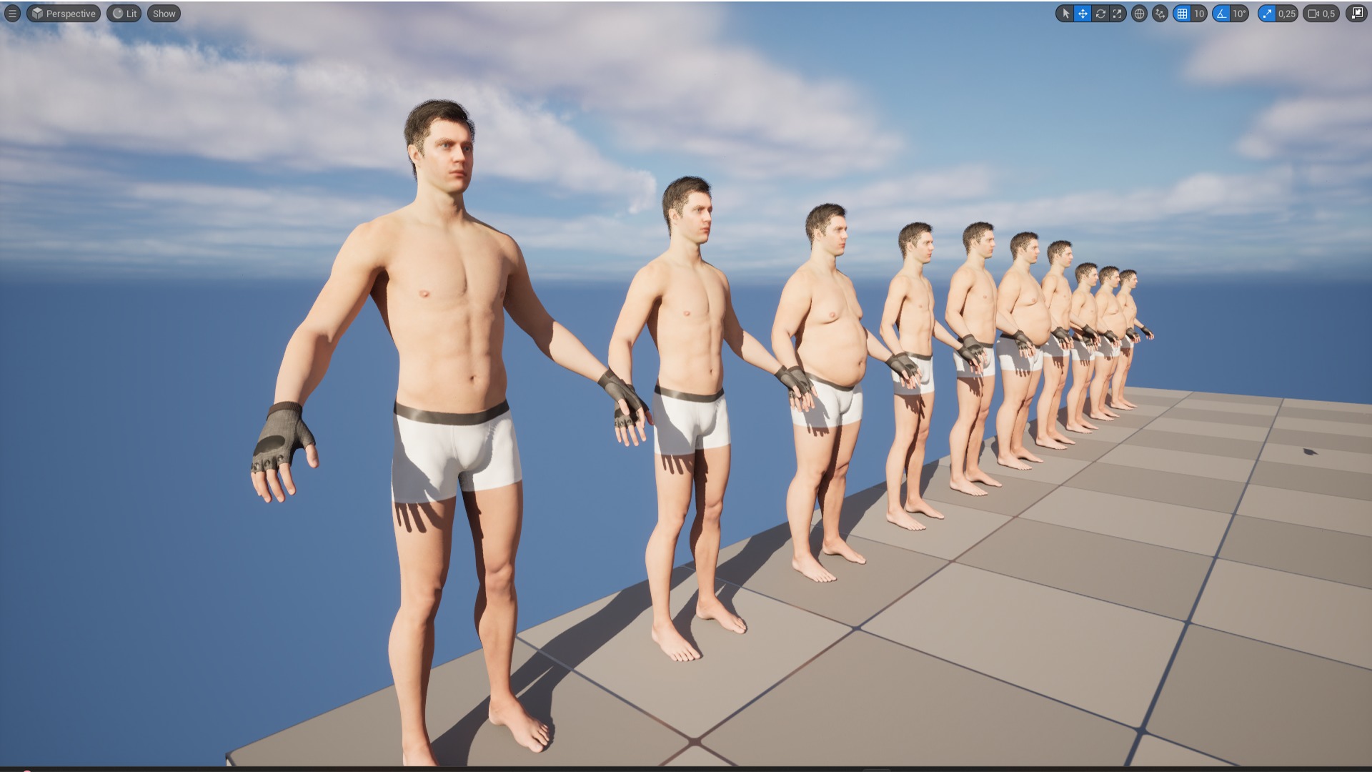 Gloves 18 - All MH Bodies - UE5 Skeletons - Rigged Low-poly 3D model_10